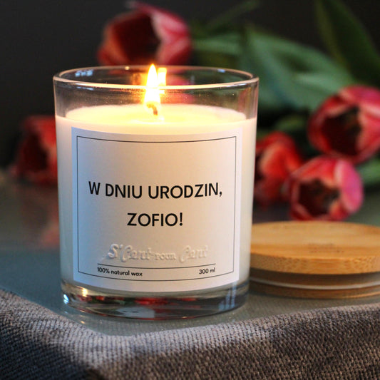 Świeca zapachowa: W DNIU URODZIN!